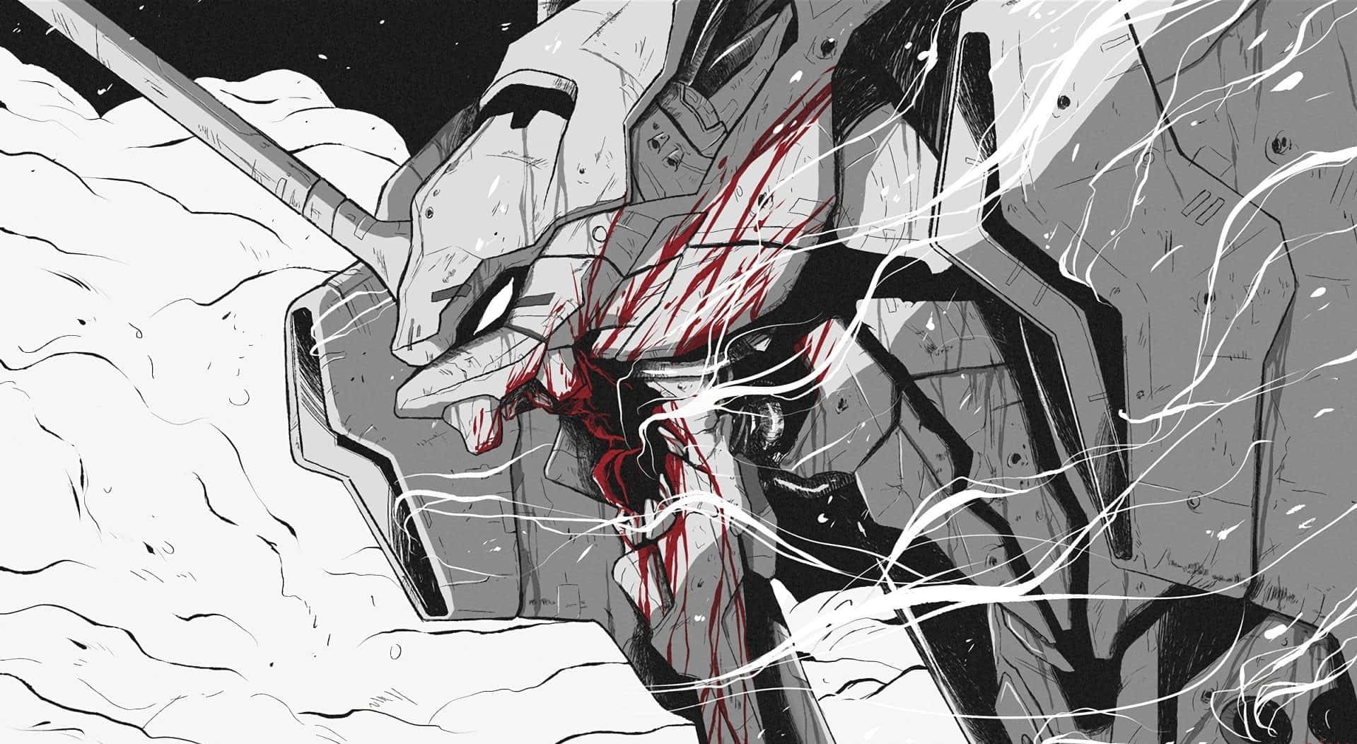 Shinji Ikari, el protagonista de Neon Genesis Evangelion, sosteniendo la Lanza de Longinus Fondos de pantalla