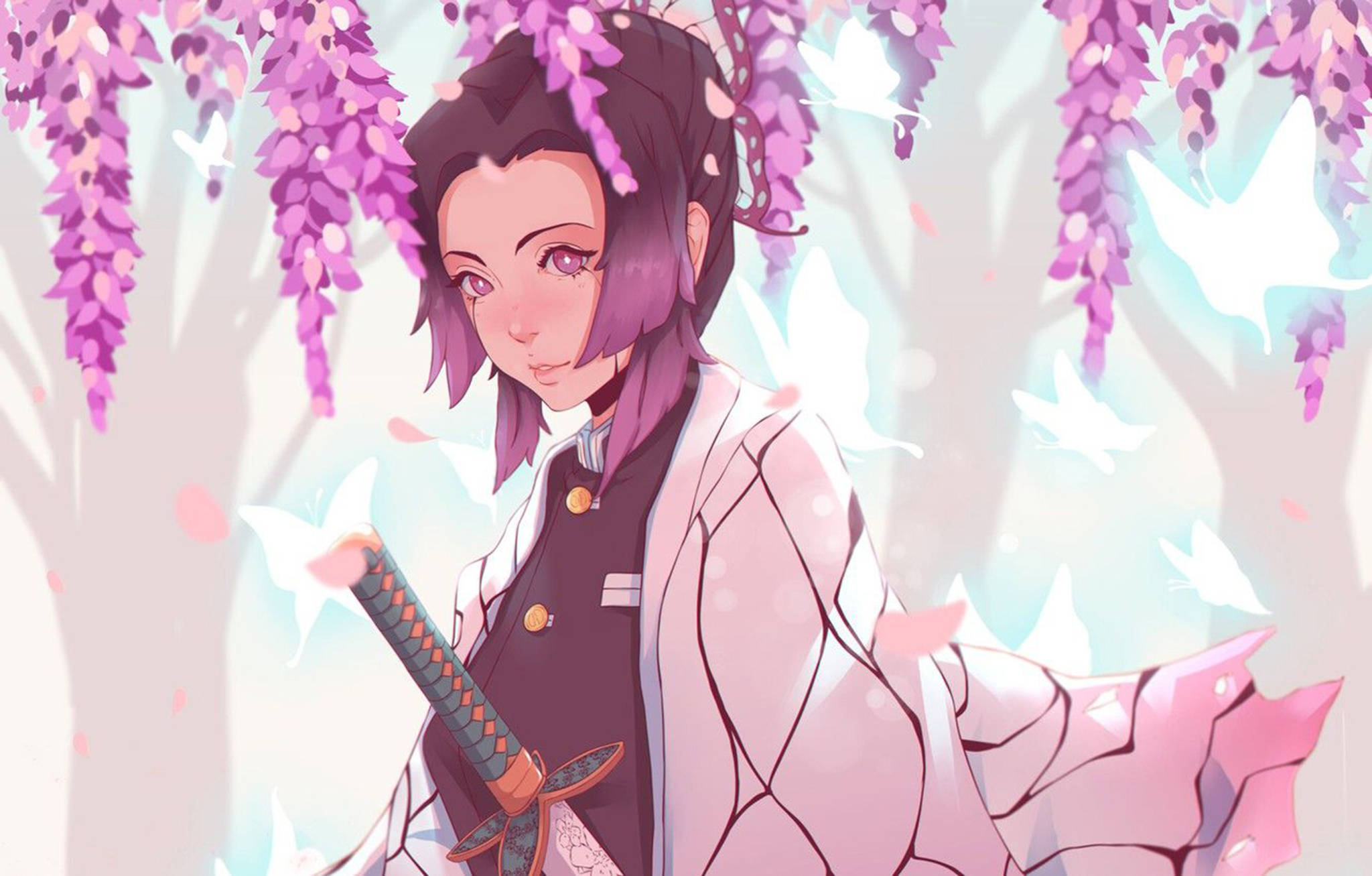 Shinobu Estética Anime Rosa Fondos de pantalla