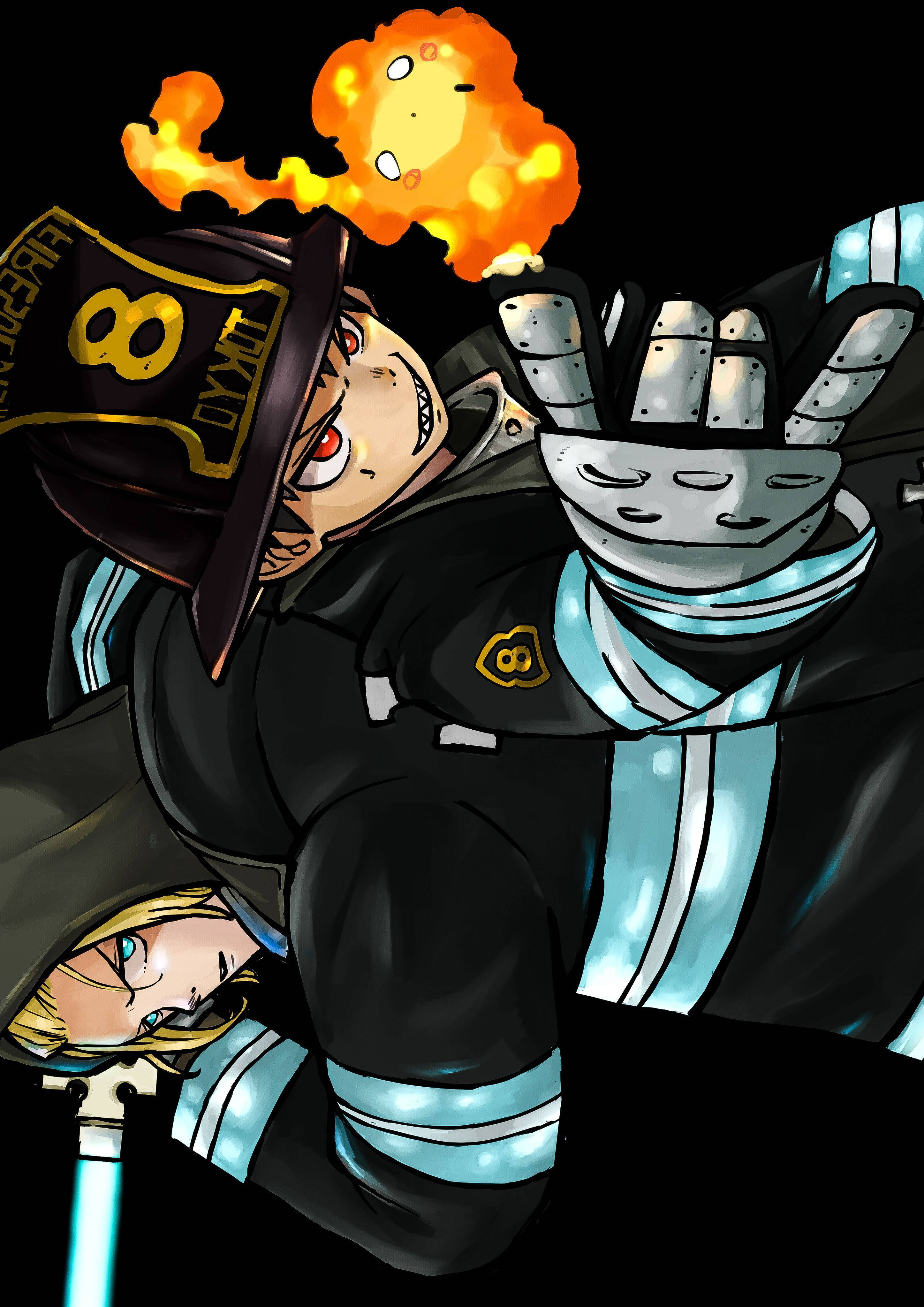 Shinra y Arthur se enfrentan al Infernal Fondos de pantalla