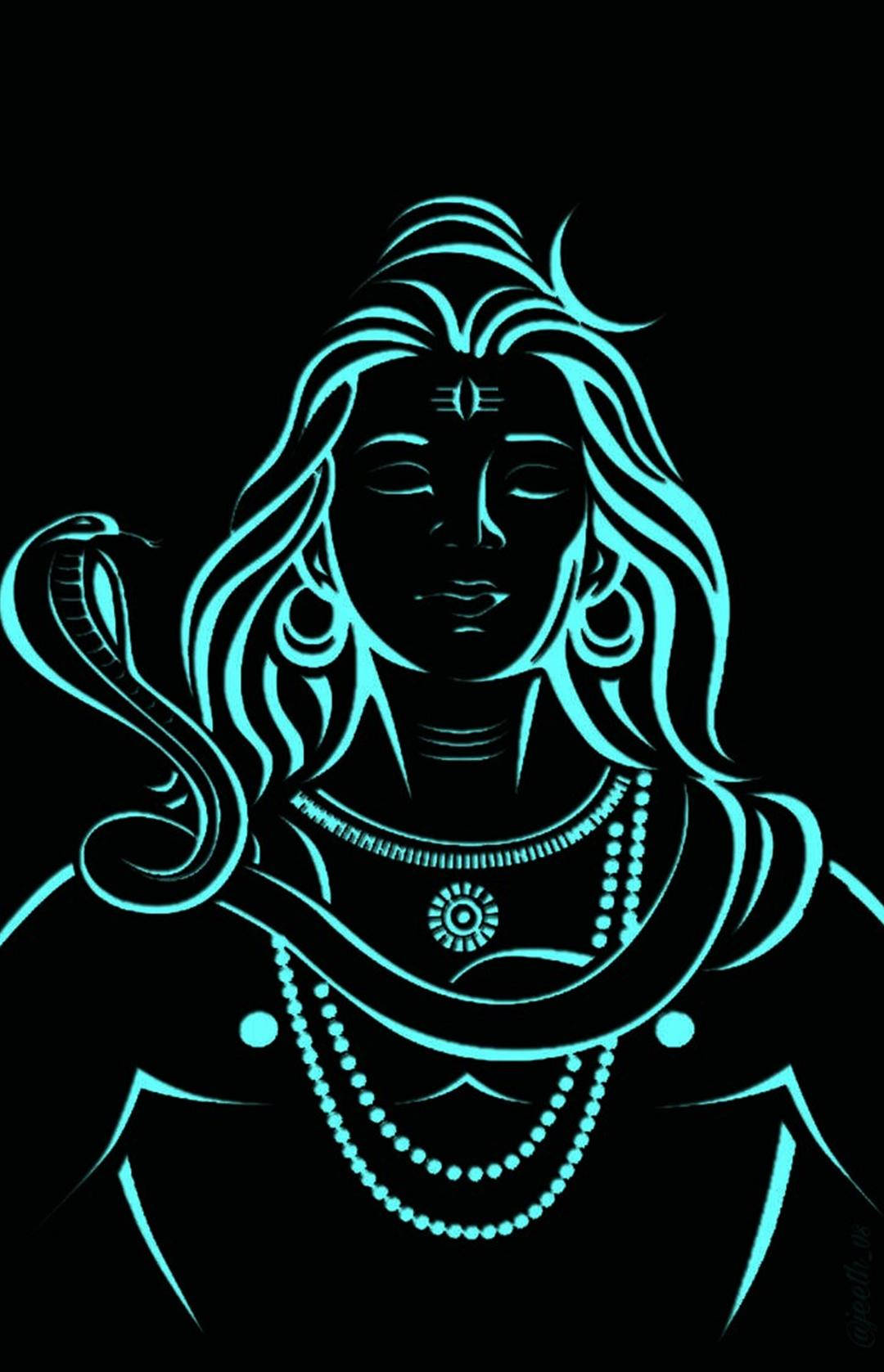 Shiva Dios de Mahakal en Neón HD Fondos de pantalla