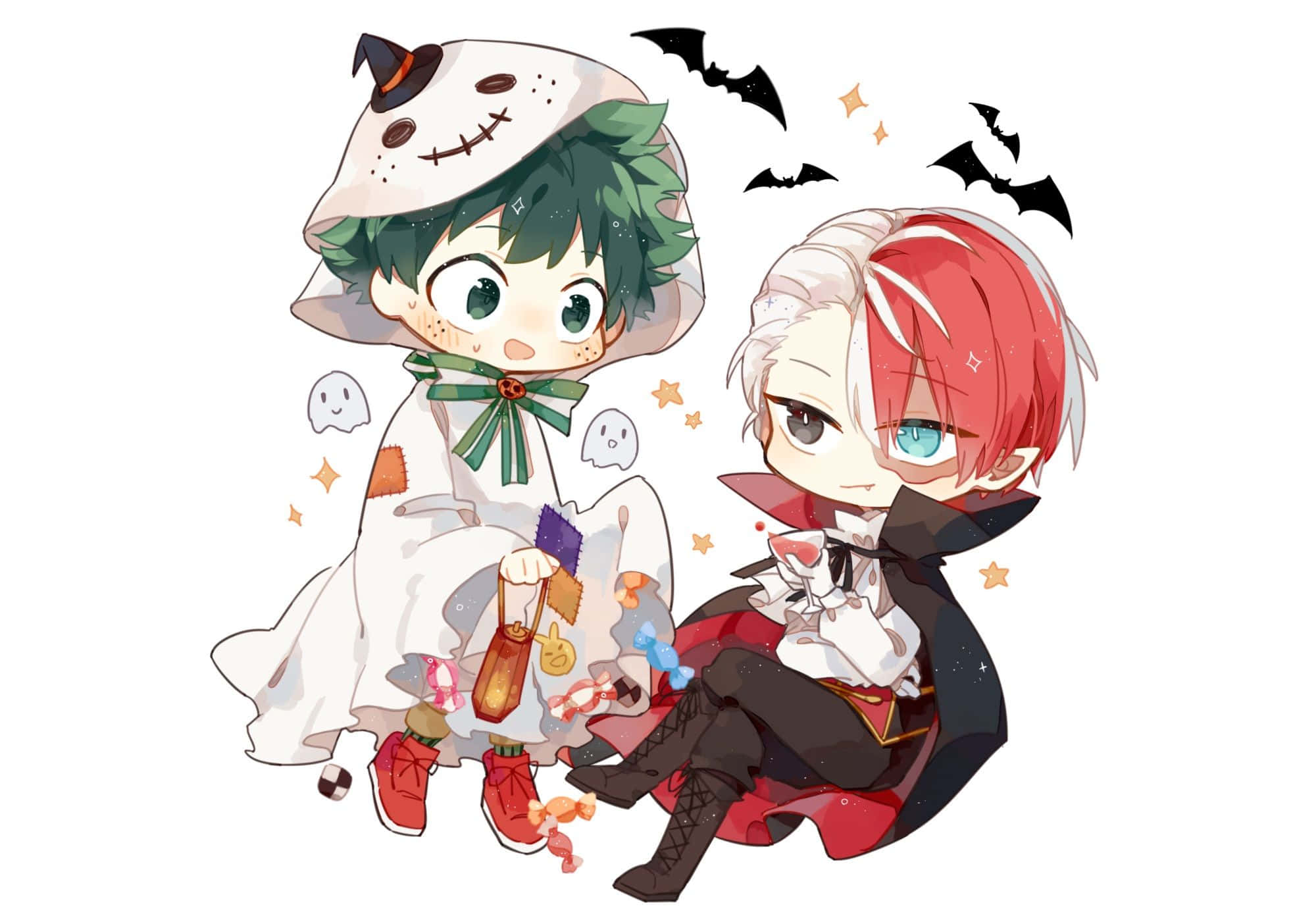 Shoto Todoroki e Izuku Midoriya My Hero Academia Halloween Fondos de pantalla