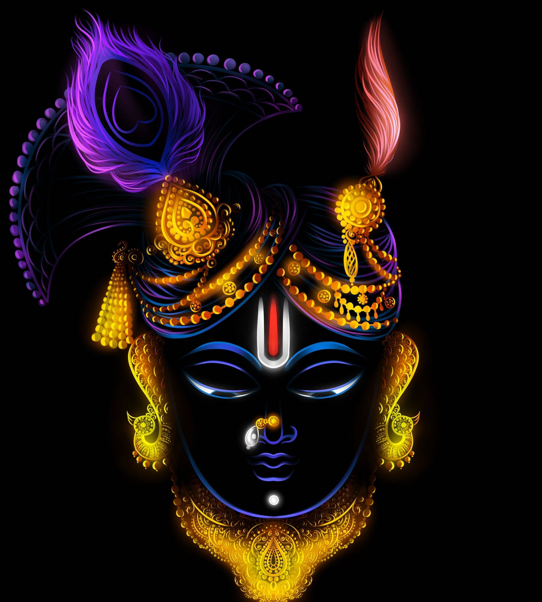 Shrinathji En Arte Neón Fondos de pantalla