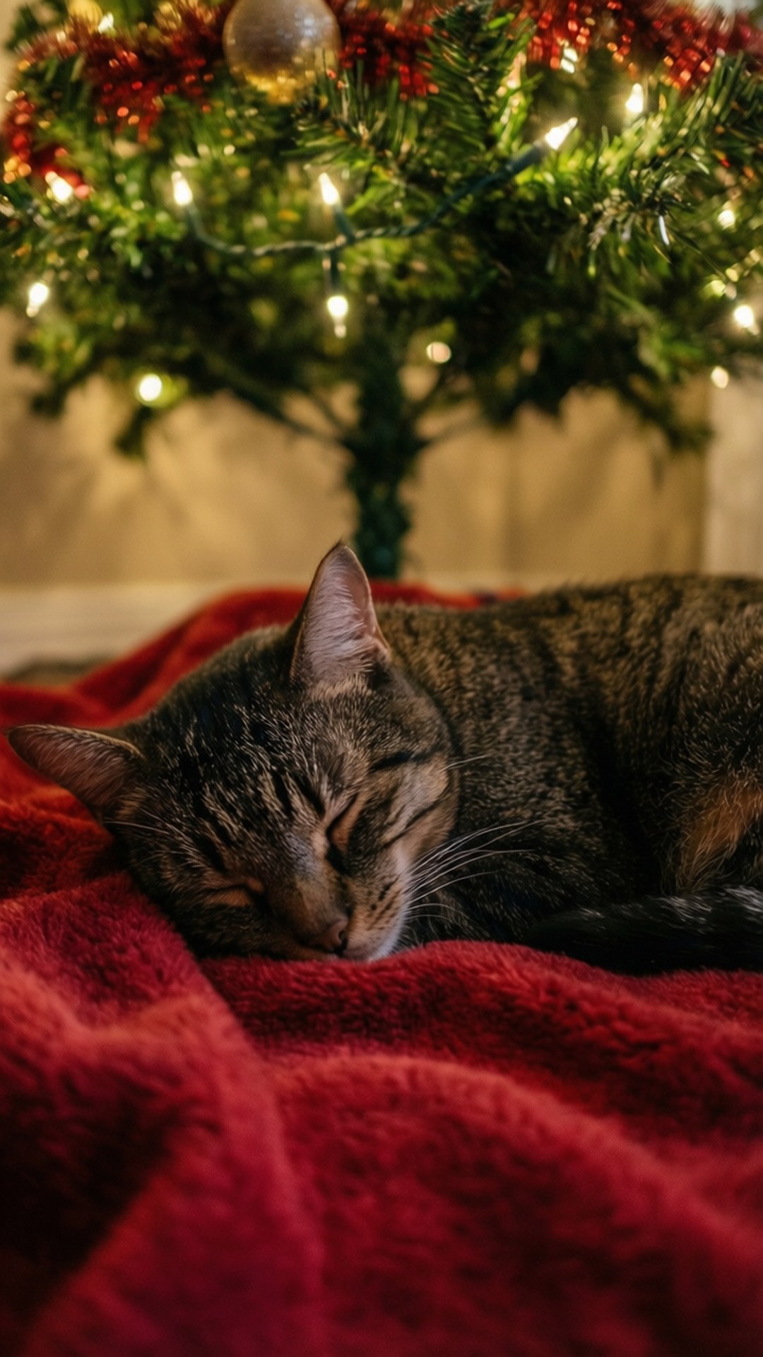 Siesta de gato bajo el árbol Fondos de pantalla