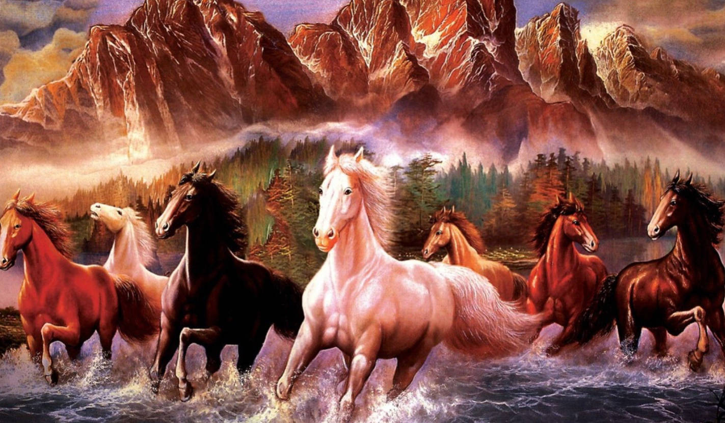 Siete hermosos caballos Fondos de pantalla