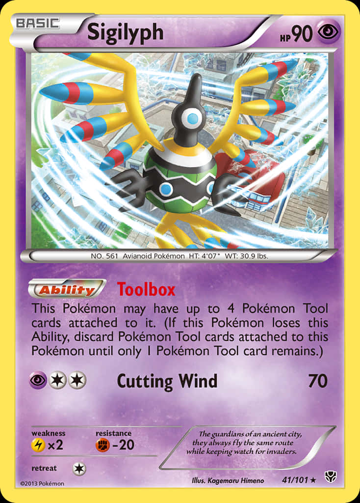 Sigilyph, el cautivador Pokémon pájaro psíquico con habilidad Toolbox. Fondos de pantalla