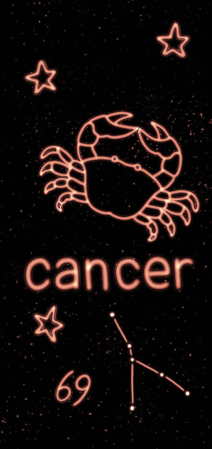 Signo zodiacal Cáncer lindo en naranja neón Fondos de pantalla