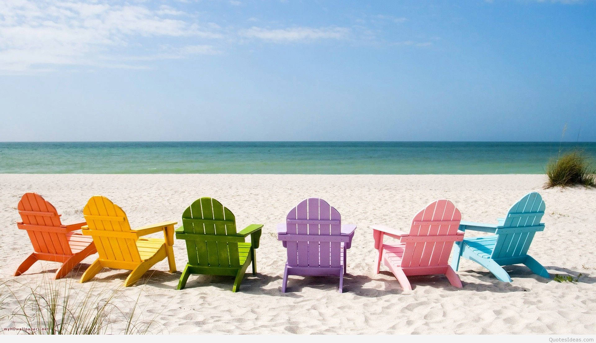 Sillas de playa coloridas para escritorio de verano Fondos de pantalla