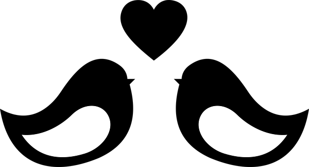Silueta abstracta de pájaros enamorados Fondos de pantalla