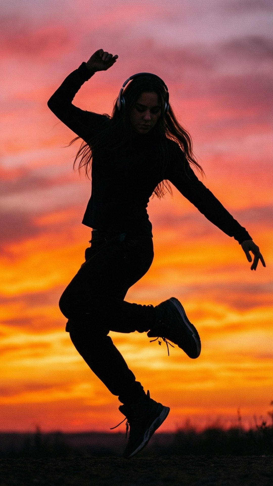 Silueta Bailando al Atardecer Fondos de pantalla