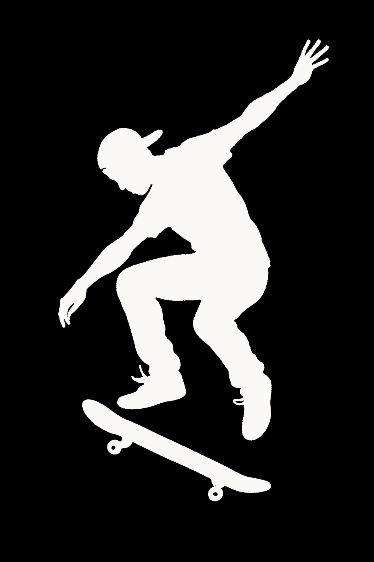 Silueta blanca de un skater haciendo trucos Fondos de pantalla