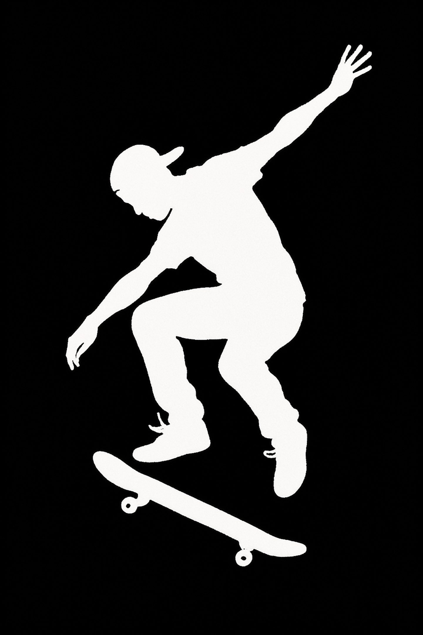 Silueta blanca de un skater haciendo trucos Fondos de pantalla