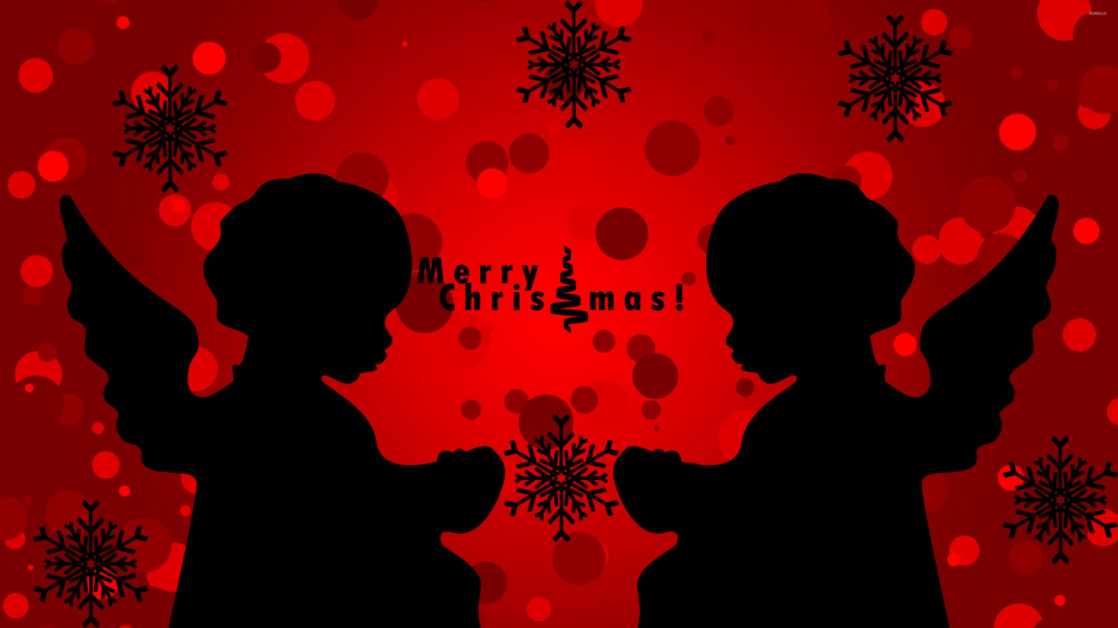 Silueta de Ángeles de Navidad Fondos de pantalla