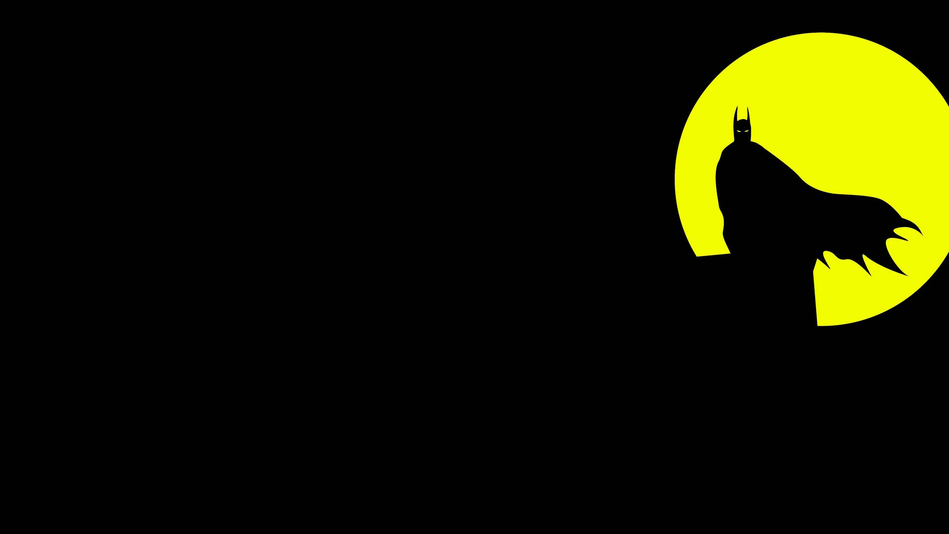 Fondo de pantalla de silueta de Batman en negro y amarillo