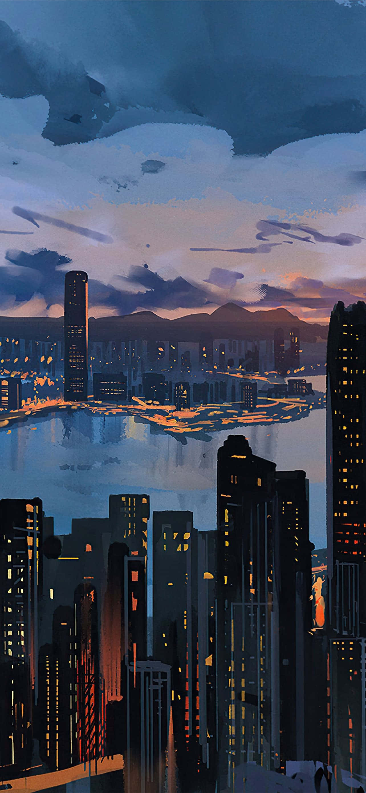 Silueta de Edificio Anime Fondos de pantalla