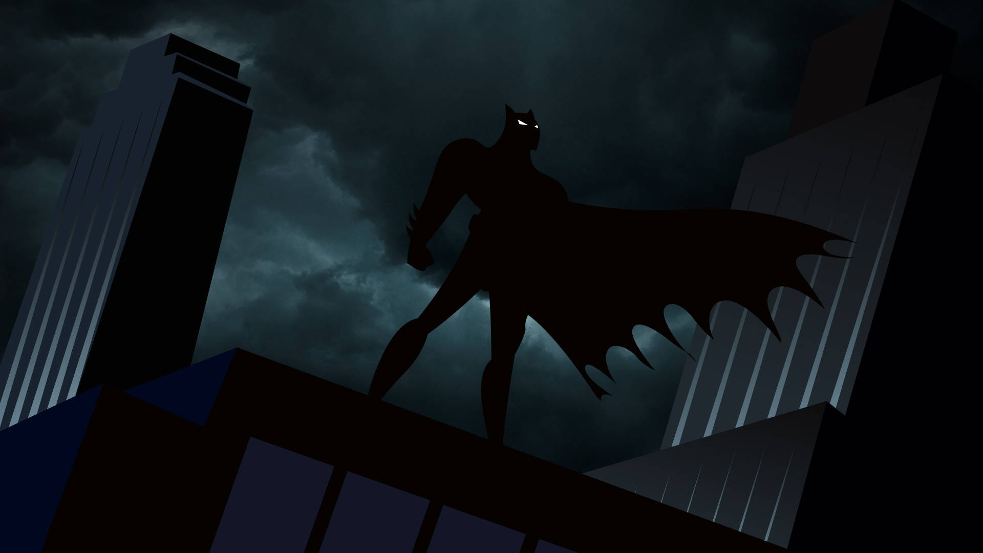 Fondo de pantalla de silueta de dibujo animado de Batman