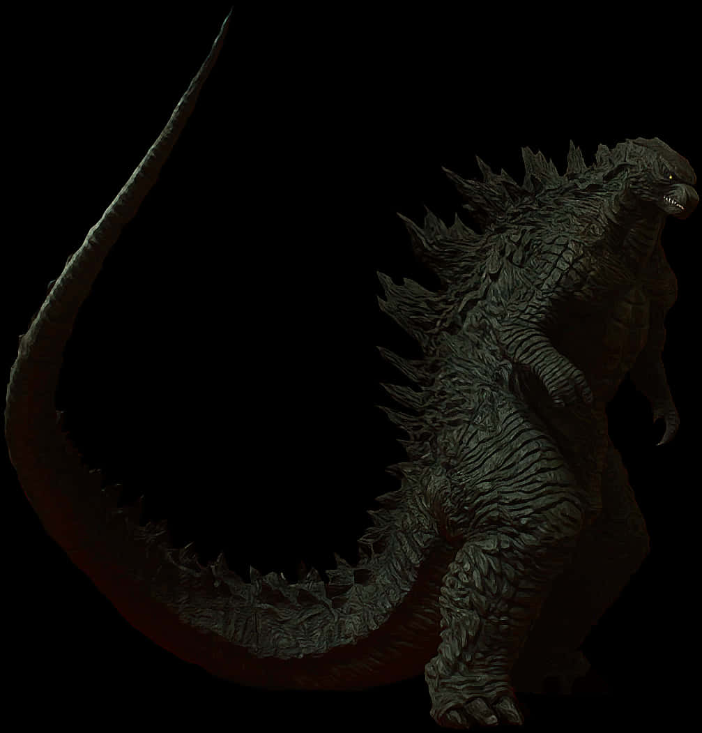 Silueta de Godzilla sobre fondo negro Fondos de pantalla
