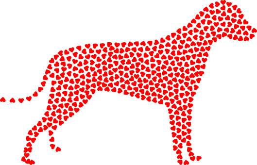Silueta de perro en forma de corazón Fondos de pantalla