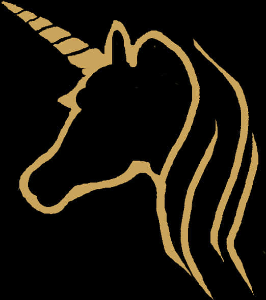 Silueta de Unicornio Dorado Fondos de pantalla