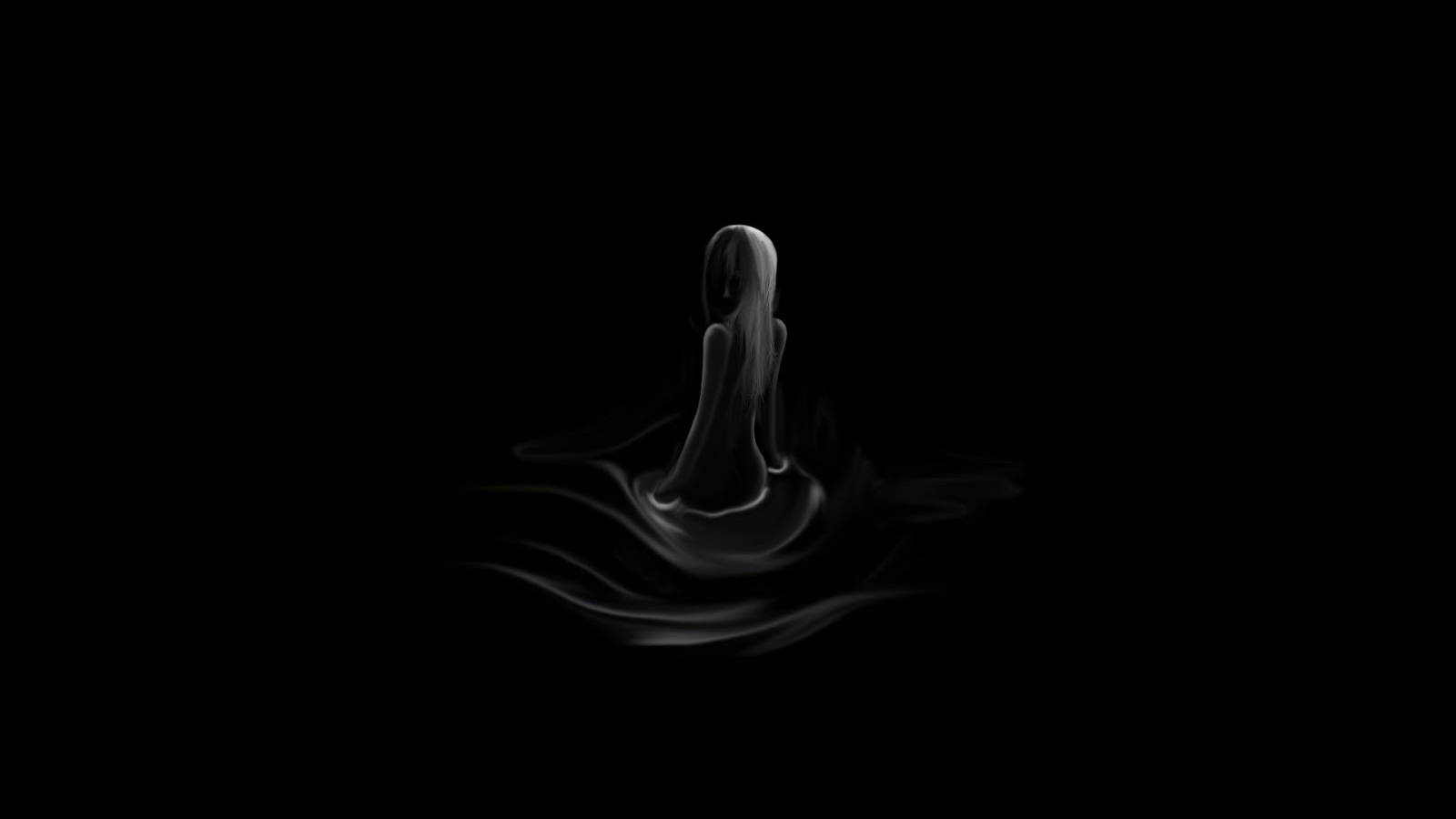 Silueta elegante de dama en negro minimalista Fondos de pantalla