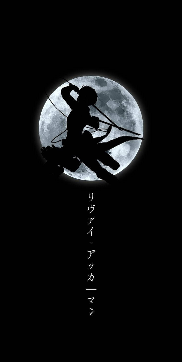 Silueta estética de Levi sobre la luna Fondos de pantalla