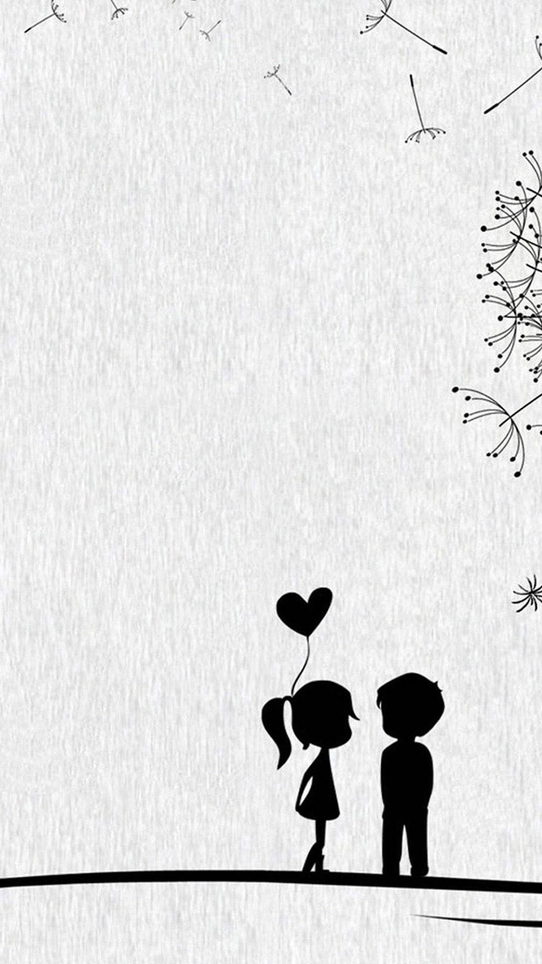 Silueta estética de pareja infantil Fondos de pantalla