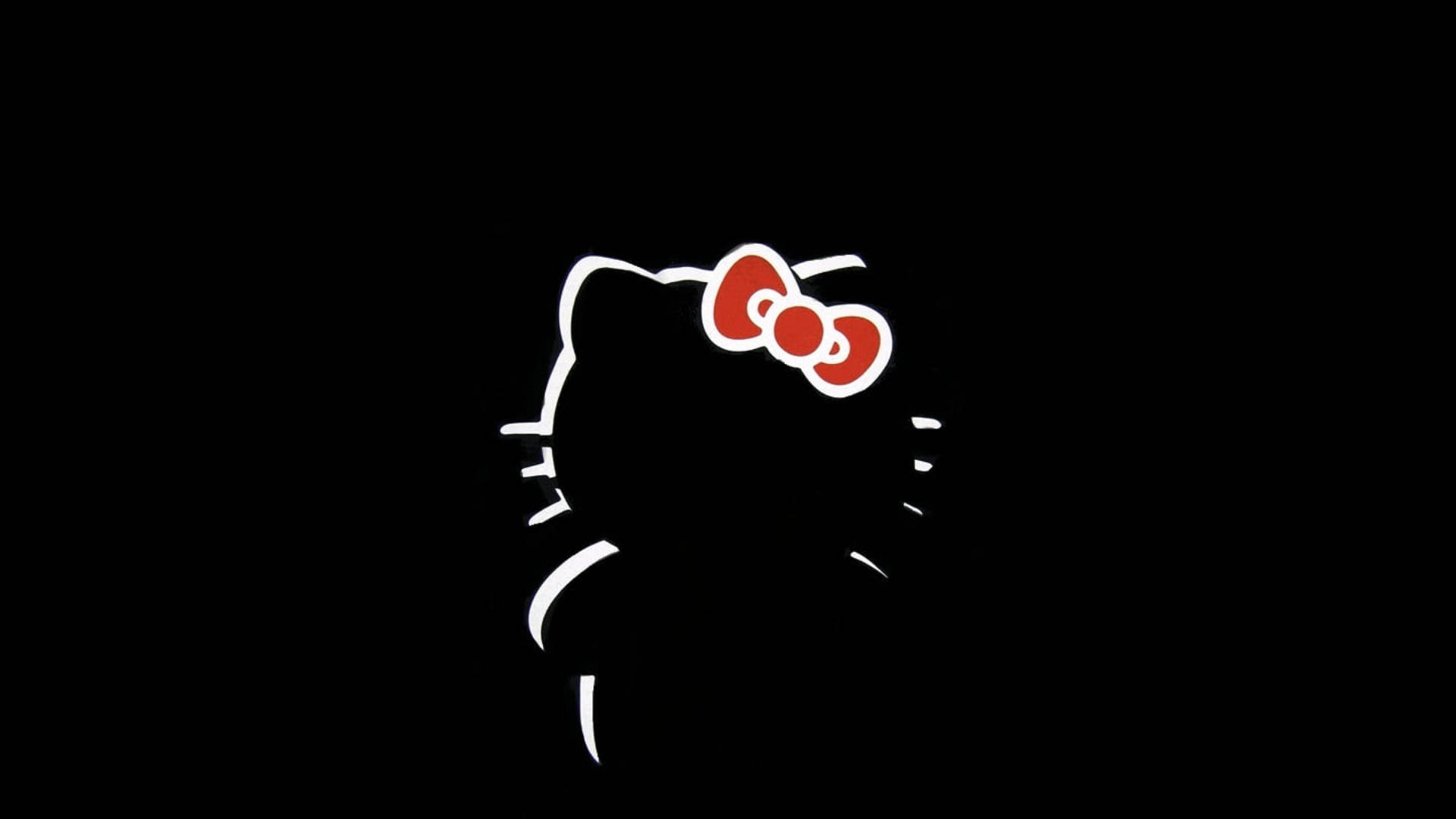 Silueta minimalista negra de Hello Kitty Fondos de pantalla