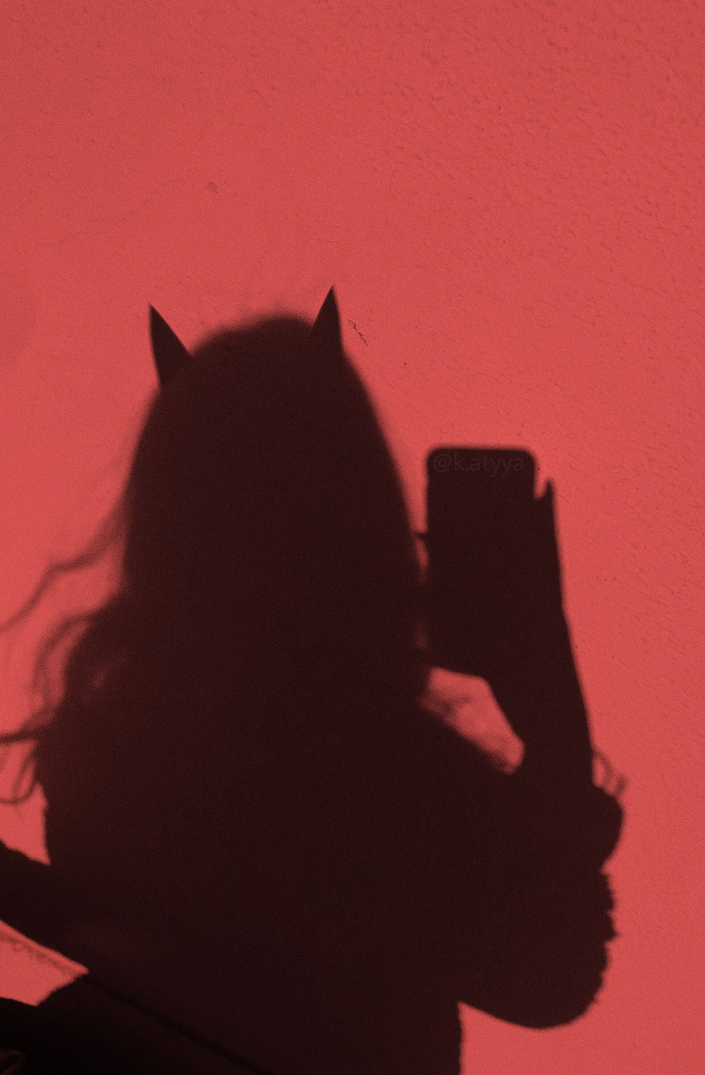 Silueta Roja Chica Estética Fondos de pantalla