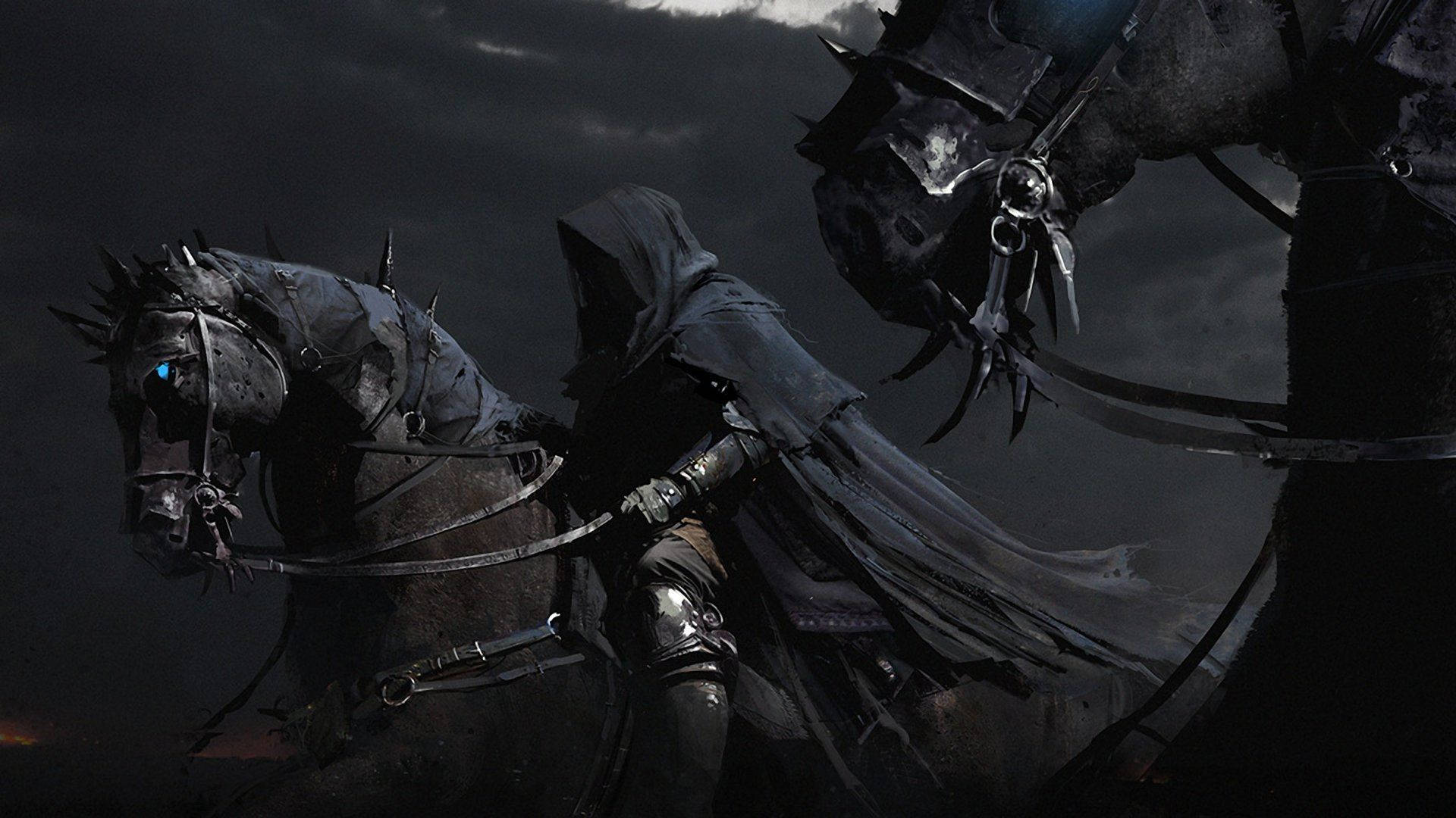 Silueta Sombría del Caballero de la Noche Fondos de pantalla