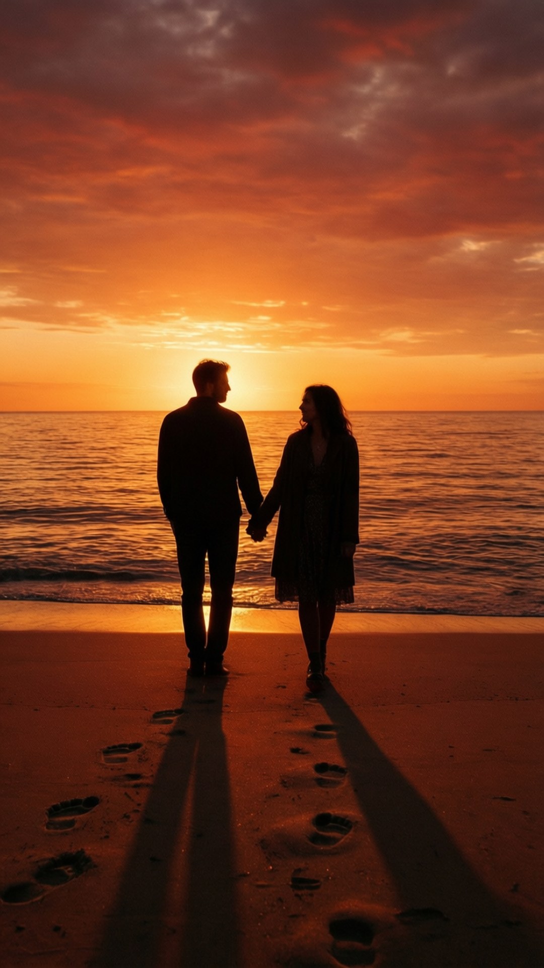 Siluetas Románticas al Atardecer Fondos de pantalla