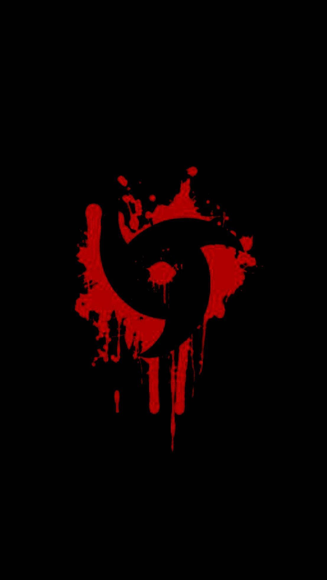 Símbolo de Naruto en pintura roja Fondos de pantalla