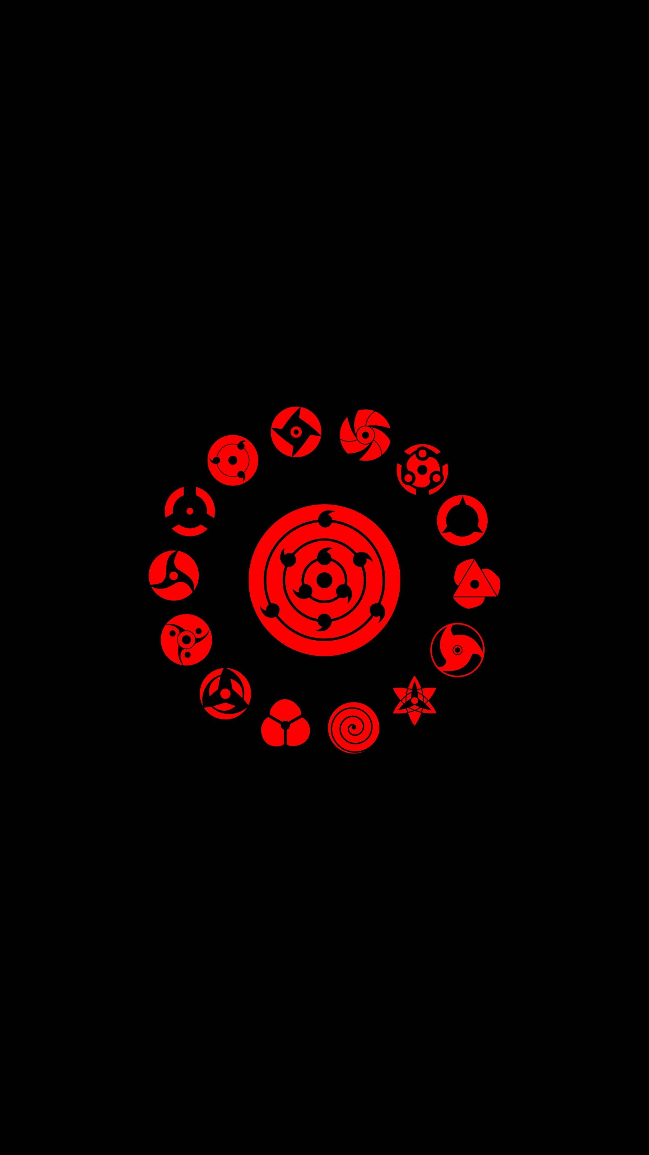 Símbolo de Naruto Negro Rojo Fondos de pantalla