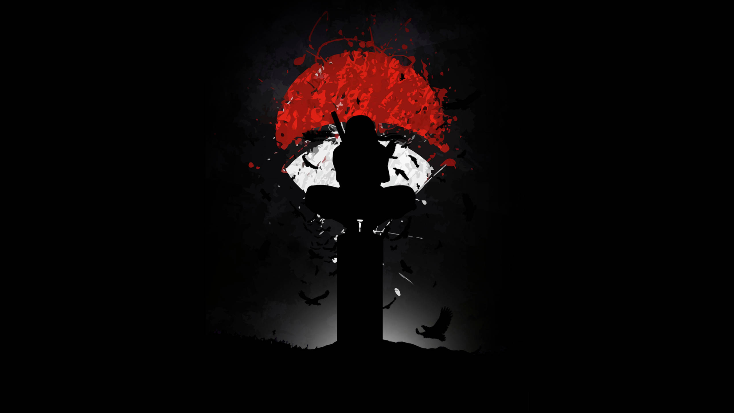 Símbolo del Clan Uchiha de Itachi en Negro de Naruto Fondos de pantalla