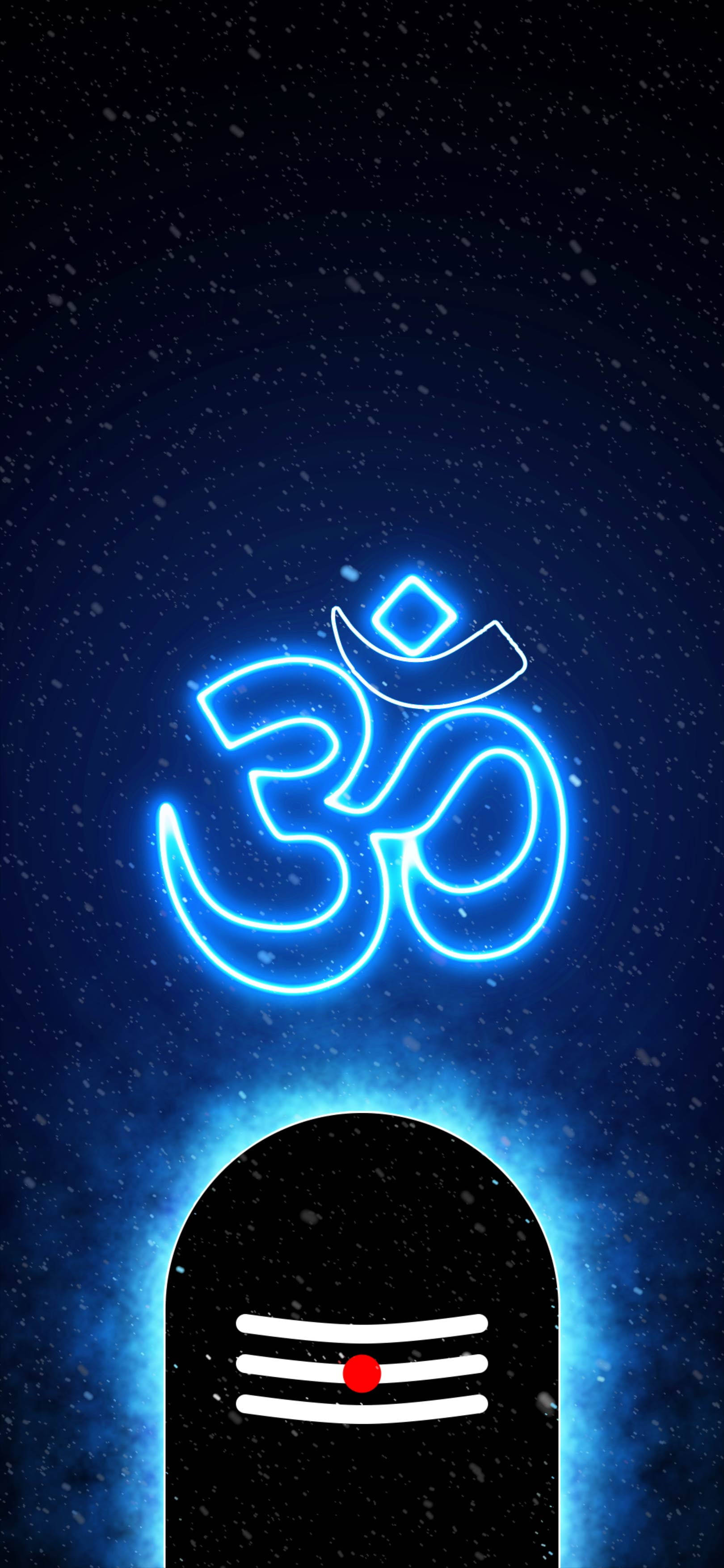 Símbolo Om en Neón Azul Fondos de pantalla
