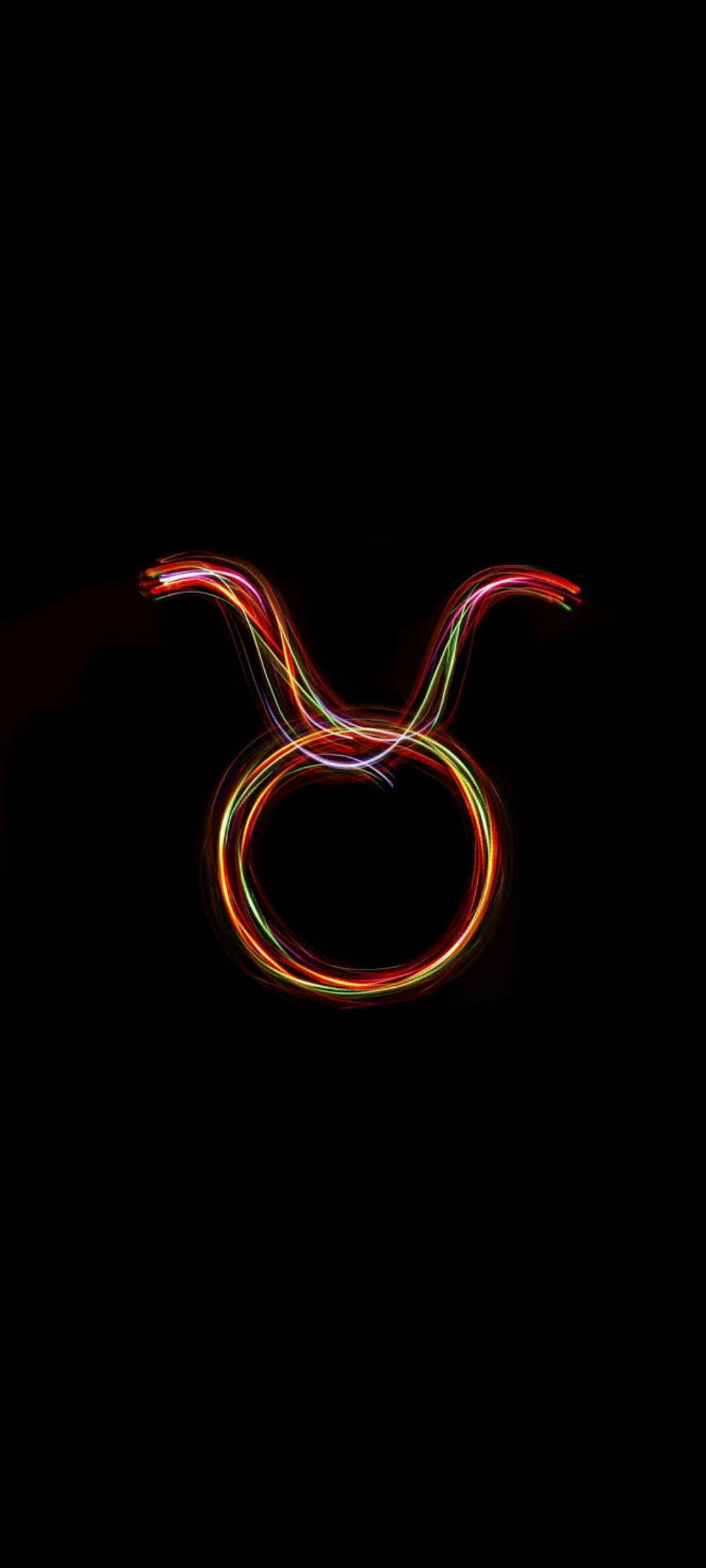 Símbolo Tauro Neón Colorido Fondos de pantalla