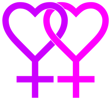 Símbolos Femeninos Entrelazados con Corazones Fondos de pantalla
