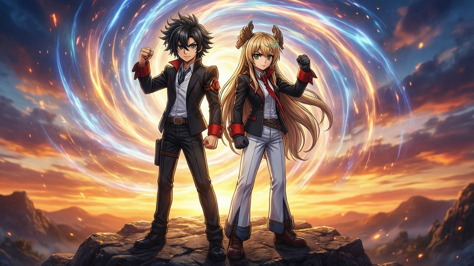 Simon y Nia Amanecer Épico Fondos de pantalla