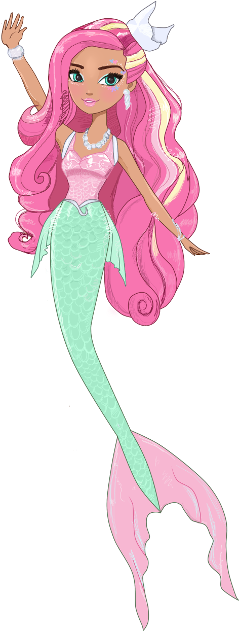 Sirena de cabello rosa animado Fondos de pantalla