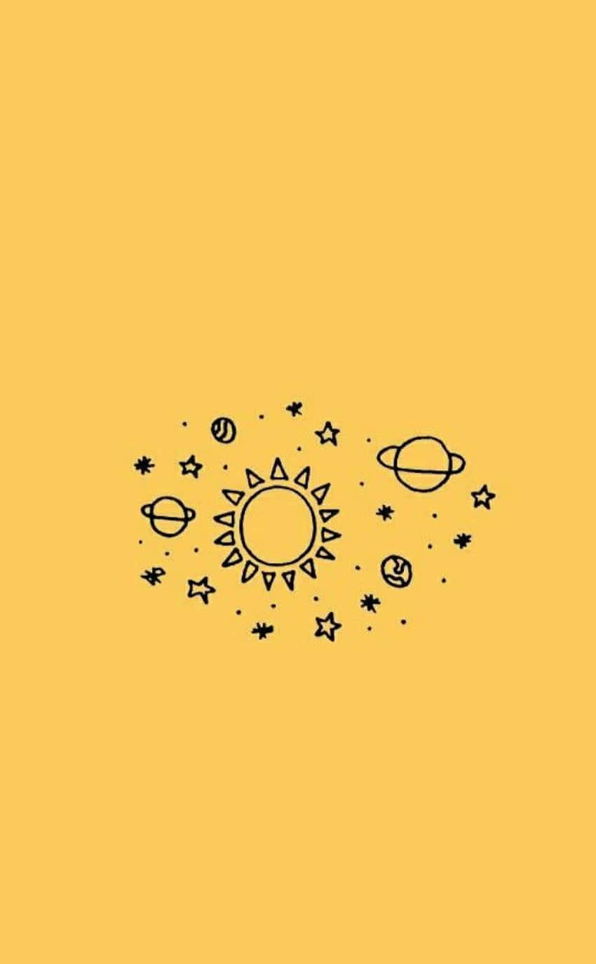 Sistema Solar Pastel Amarillo Lindo Fondos de pantalla