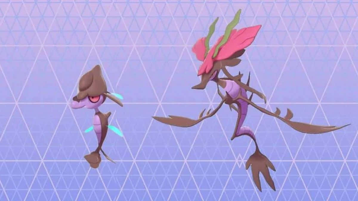 Skrelp y Dragalge sobre fondo morado Fondos de pantalla