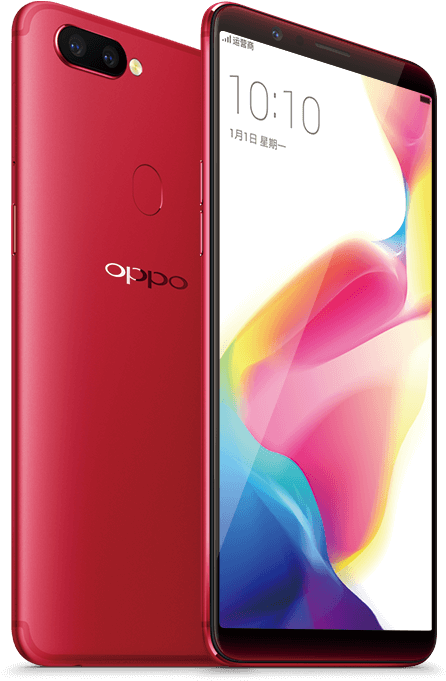 Smartphone Oppo Rojo con Pantalla y Parte Trasera Fondos de pantalla