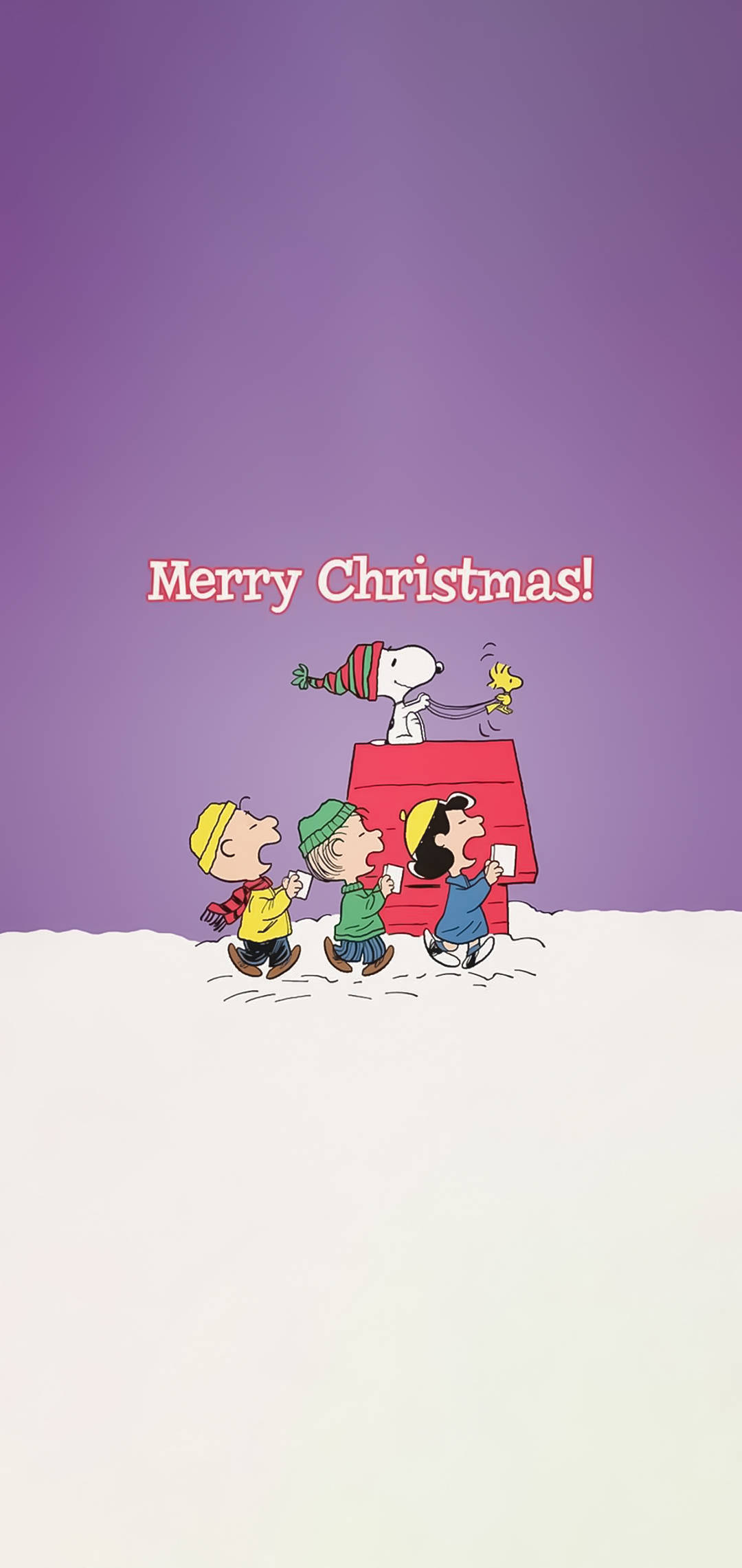 Snoopy caminando en Navidad iPhone Fondos de pantalla