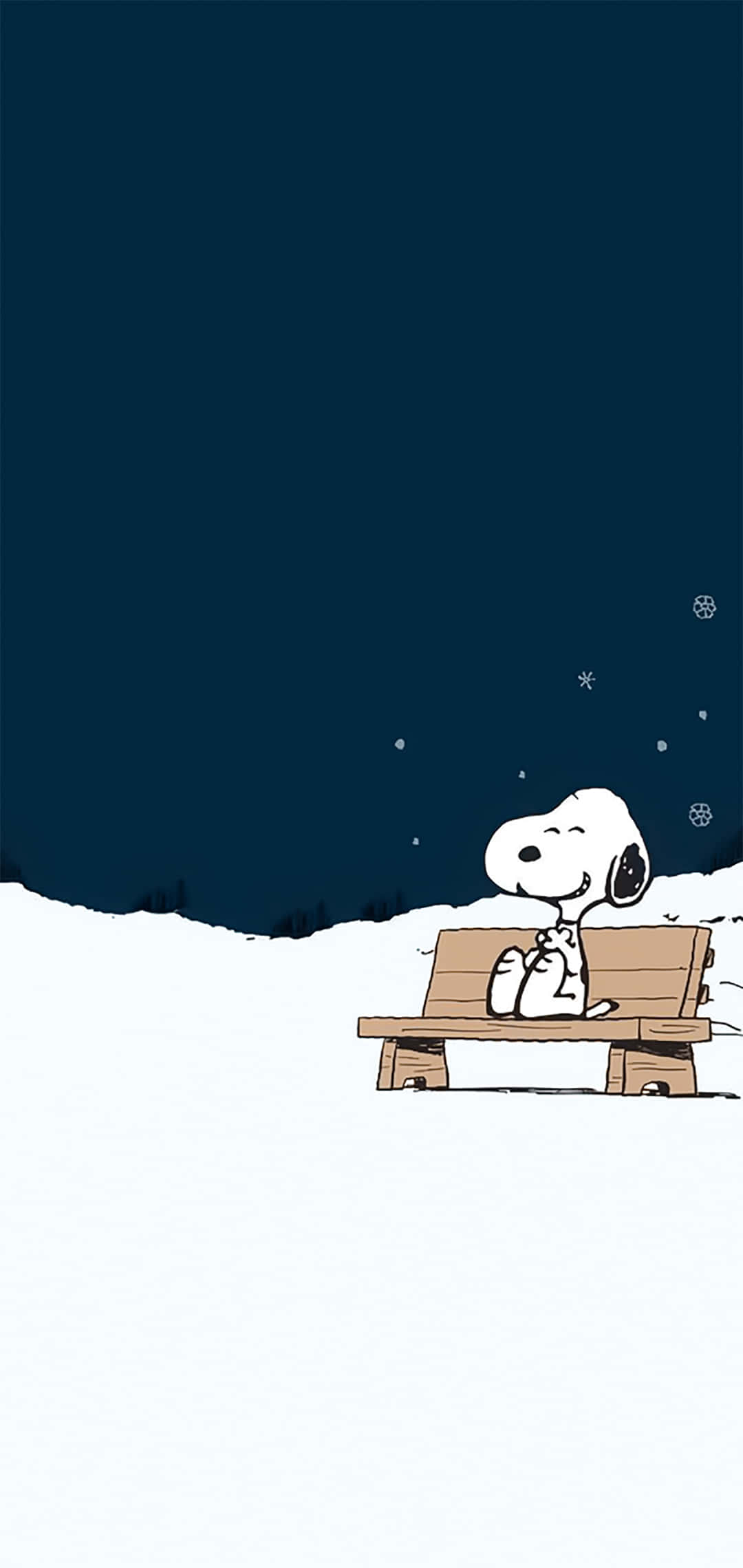 Snoopy en una Banca Navidad Peanuts Fondos de pantalla