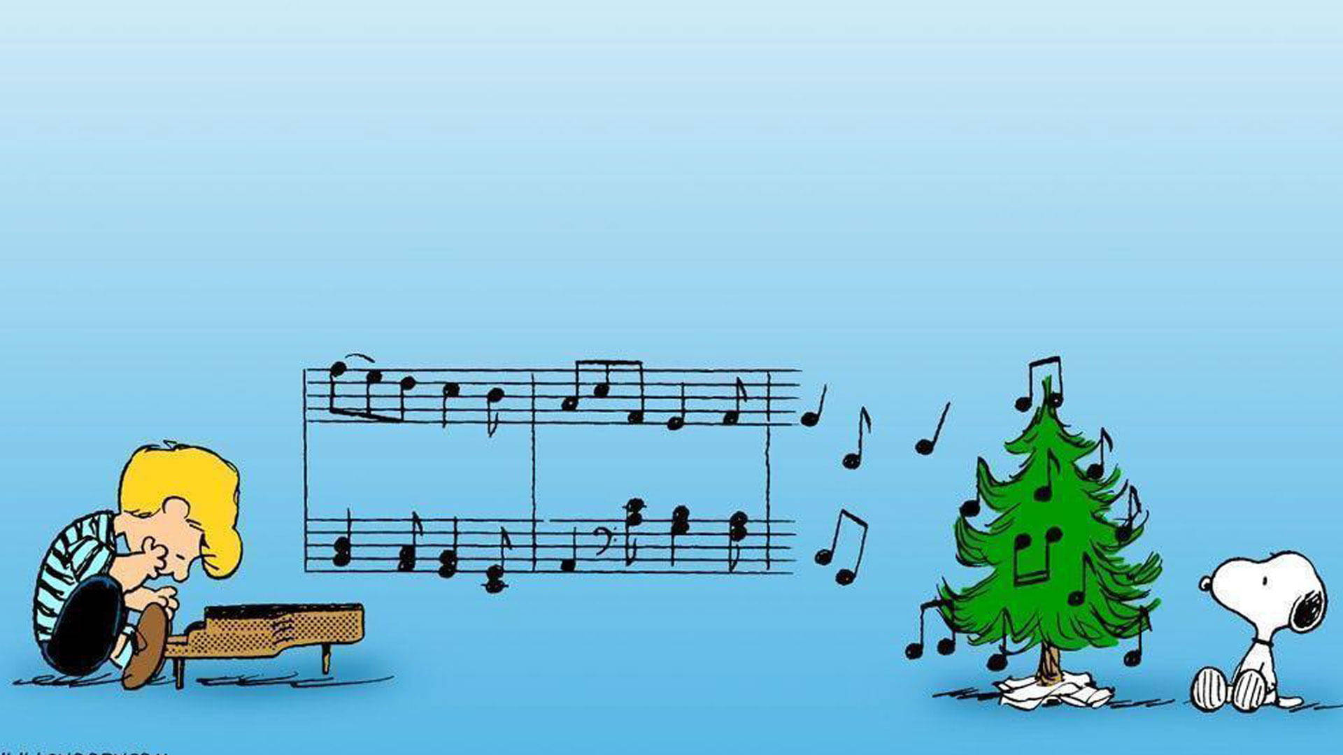 Snoopy Notas Musicales Navideñas Fondos de pantalla