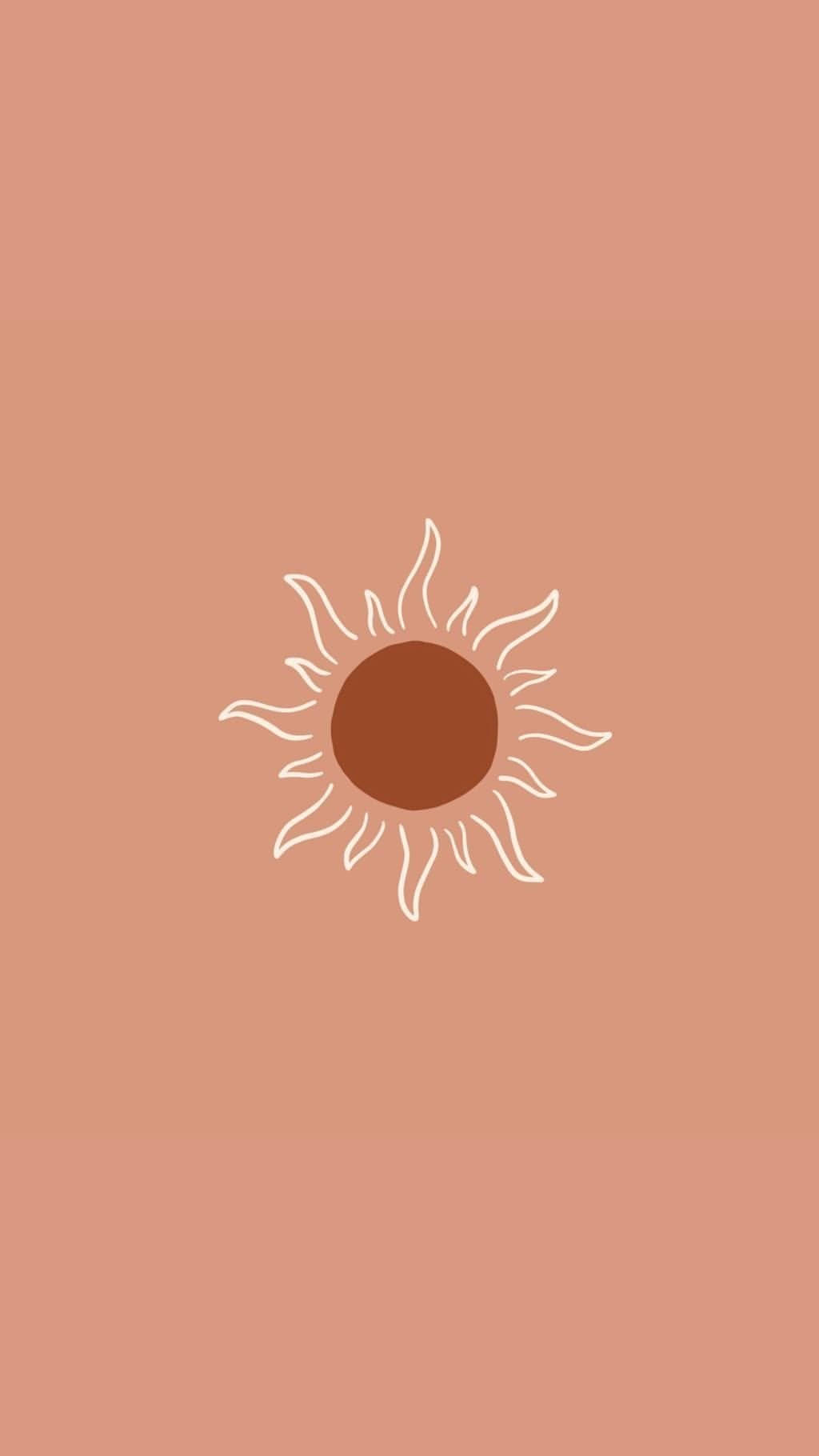 Sol Boho Delineado en Blanco Fondos de pantalla