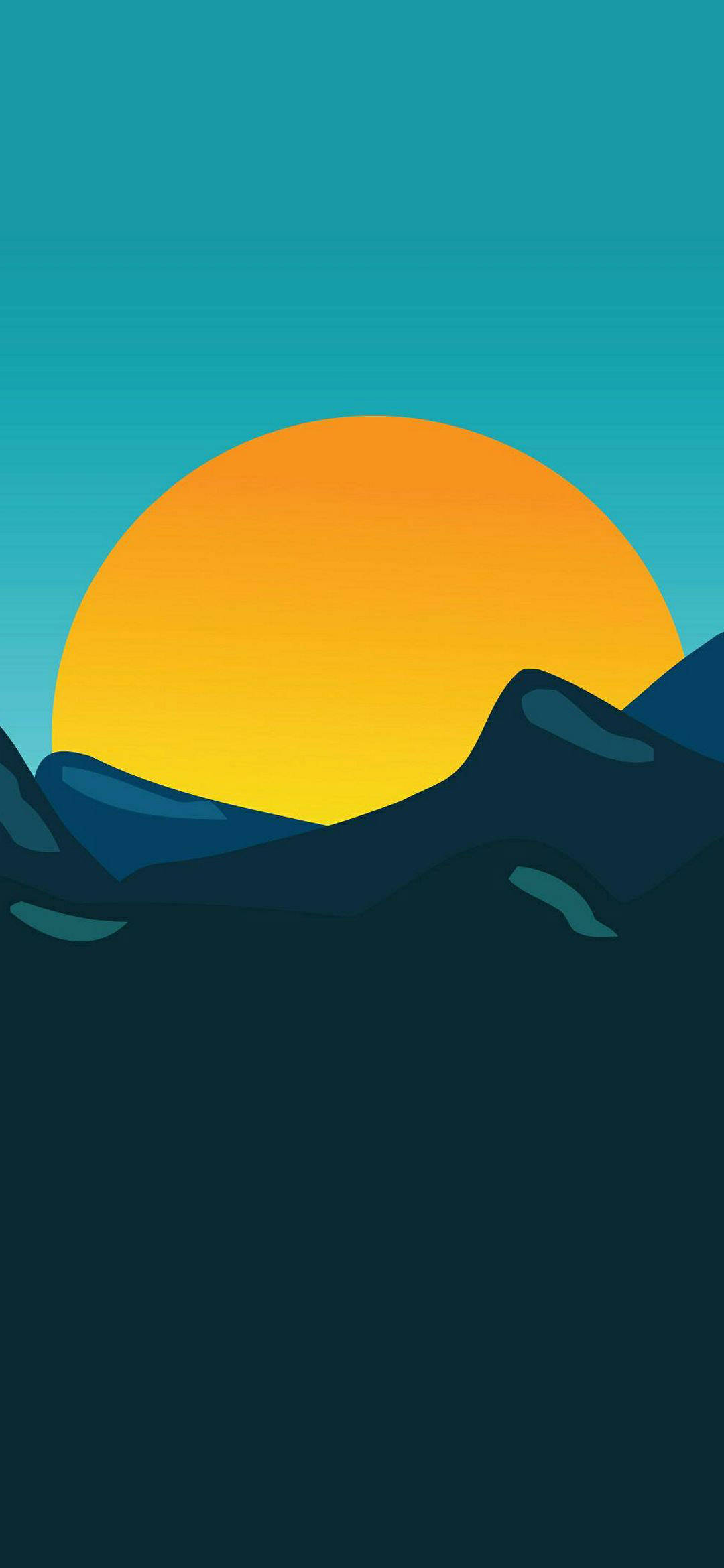 Sol Dorado Android Minimalista Fondos de pantalla