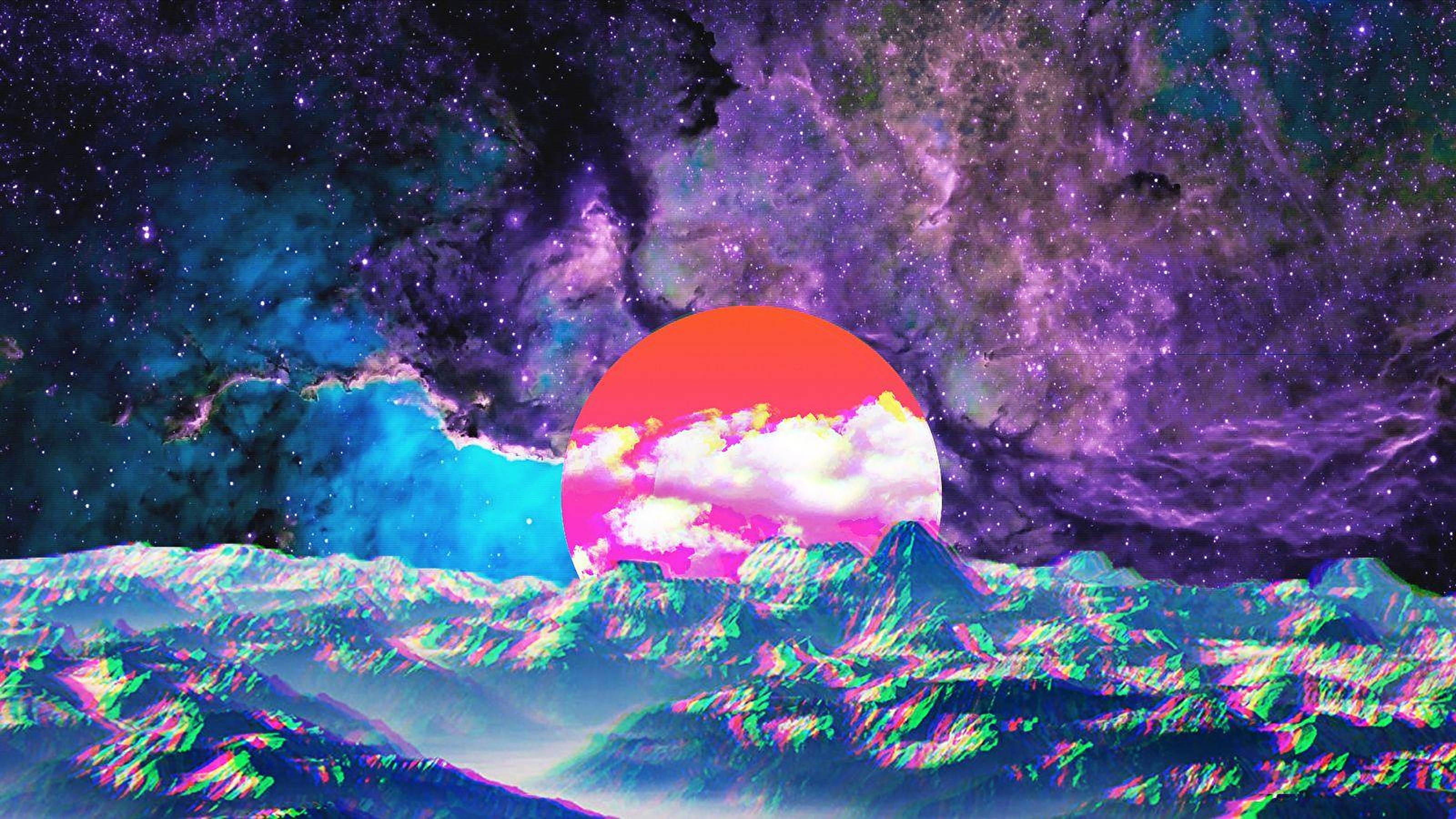 Sol retrowave estético para laptop Fondos de pantalla