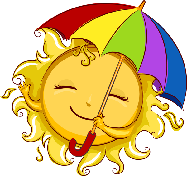 Sol Sonriente Con Paraguas Fondos de pantalla