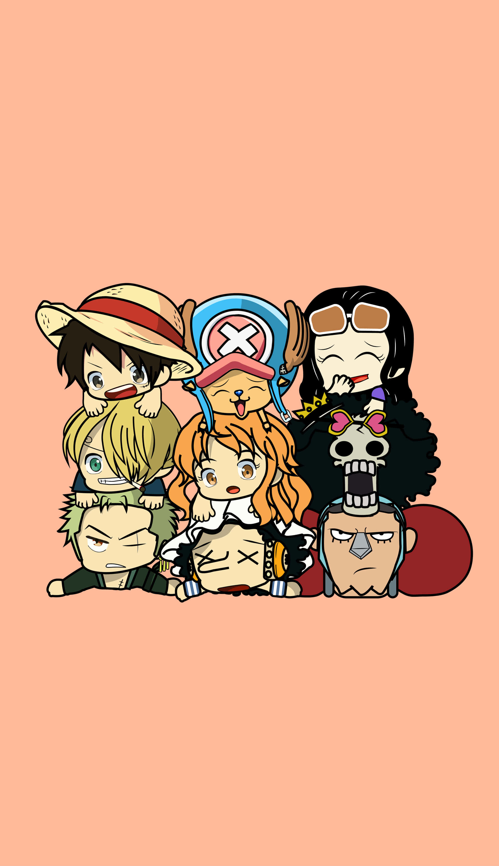 Sombrero de Paja Piratas Arte Chibi Tierno Fondos de pantalla