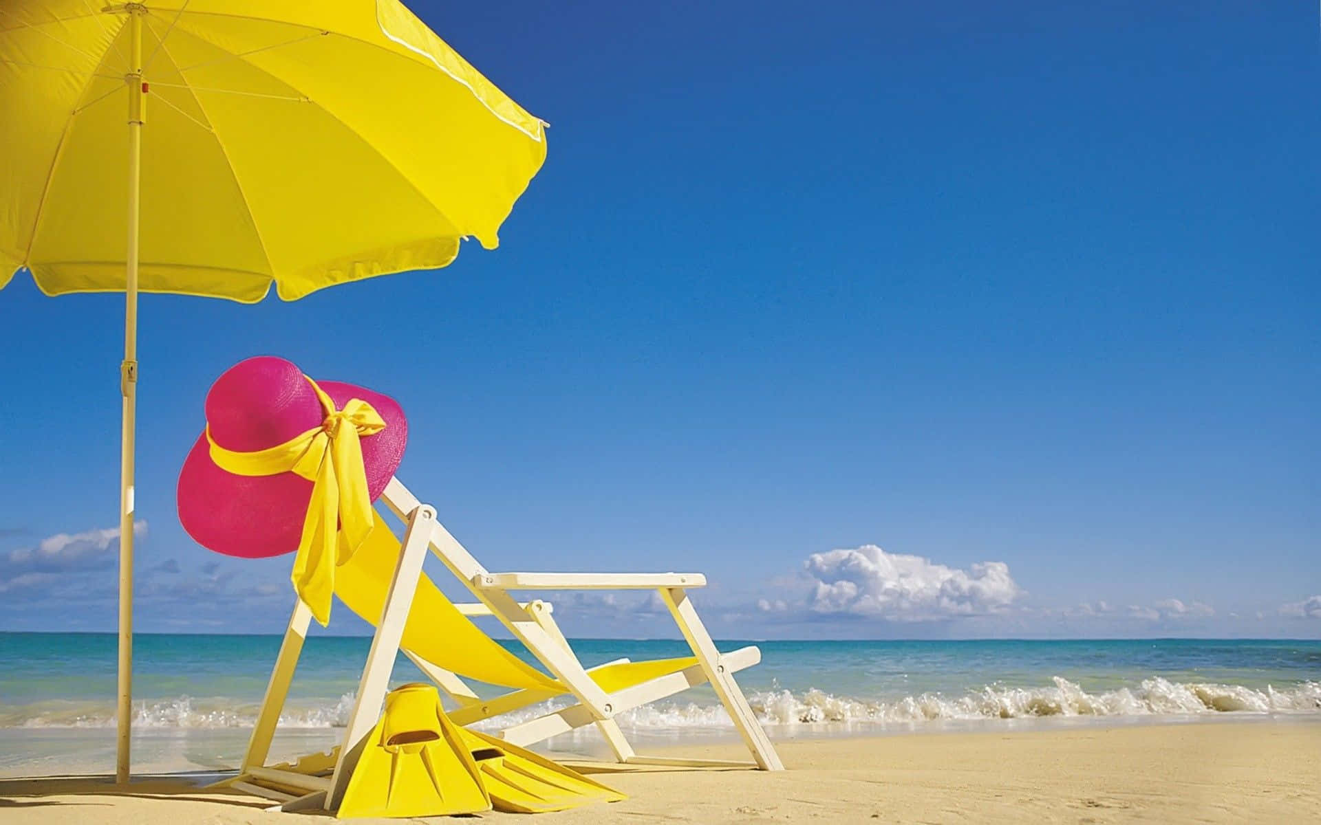 Sombrero de Verano y Aletas Hermosas Fondos de pantalla