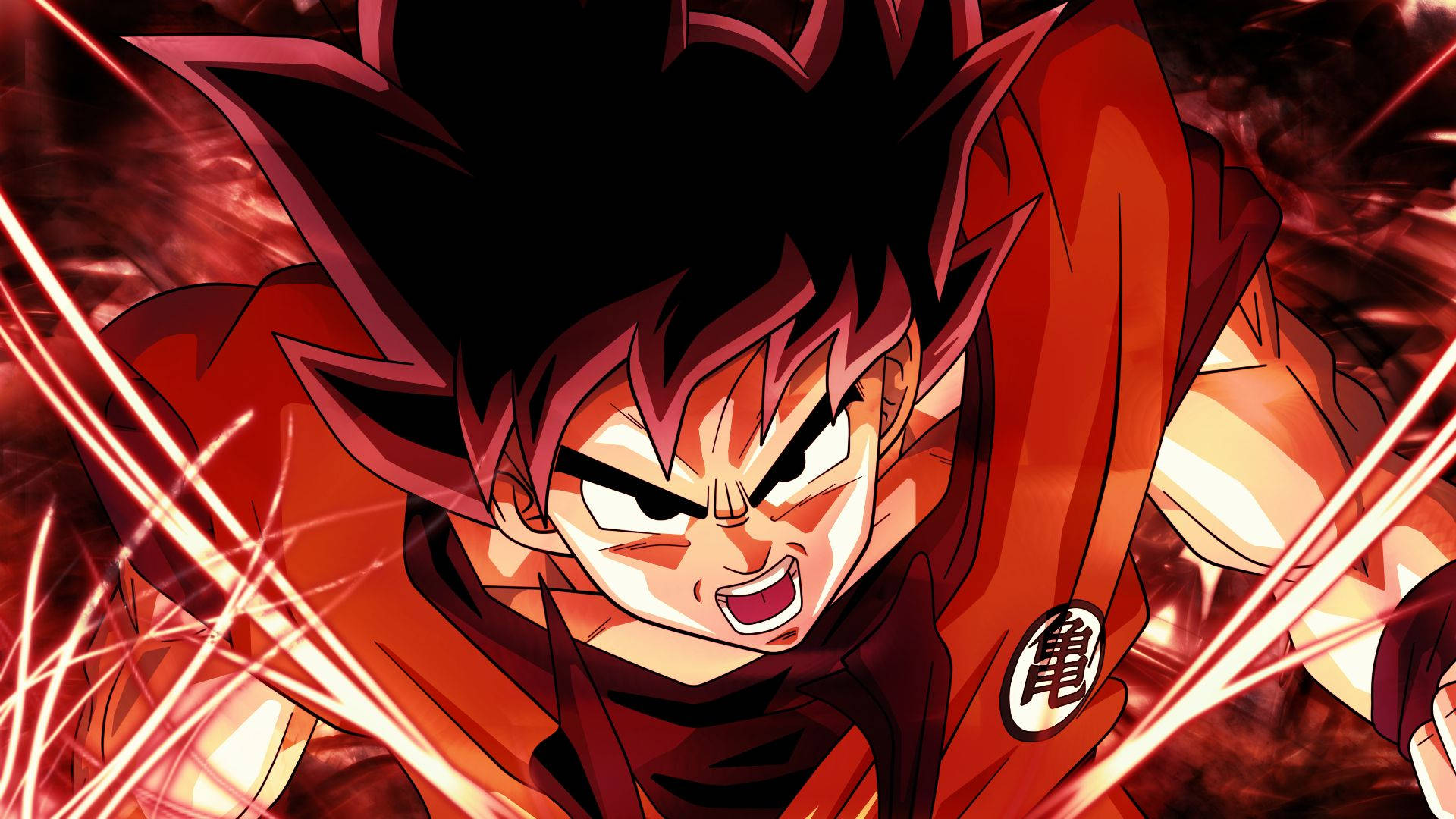 Fondo de pantalla de Son Goku en rojo